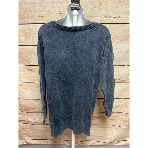 Logo by Lori Goldstein Sweater Womens Size Medium Gray V-neck Pullover - Picture 11 of 11